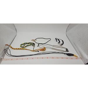 6pc Boho Jewelry Lot Nautical Anchor Starfish Horn Necklaces Braided Bracelets